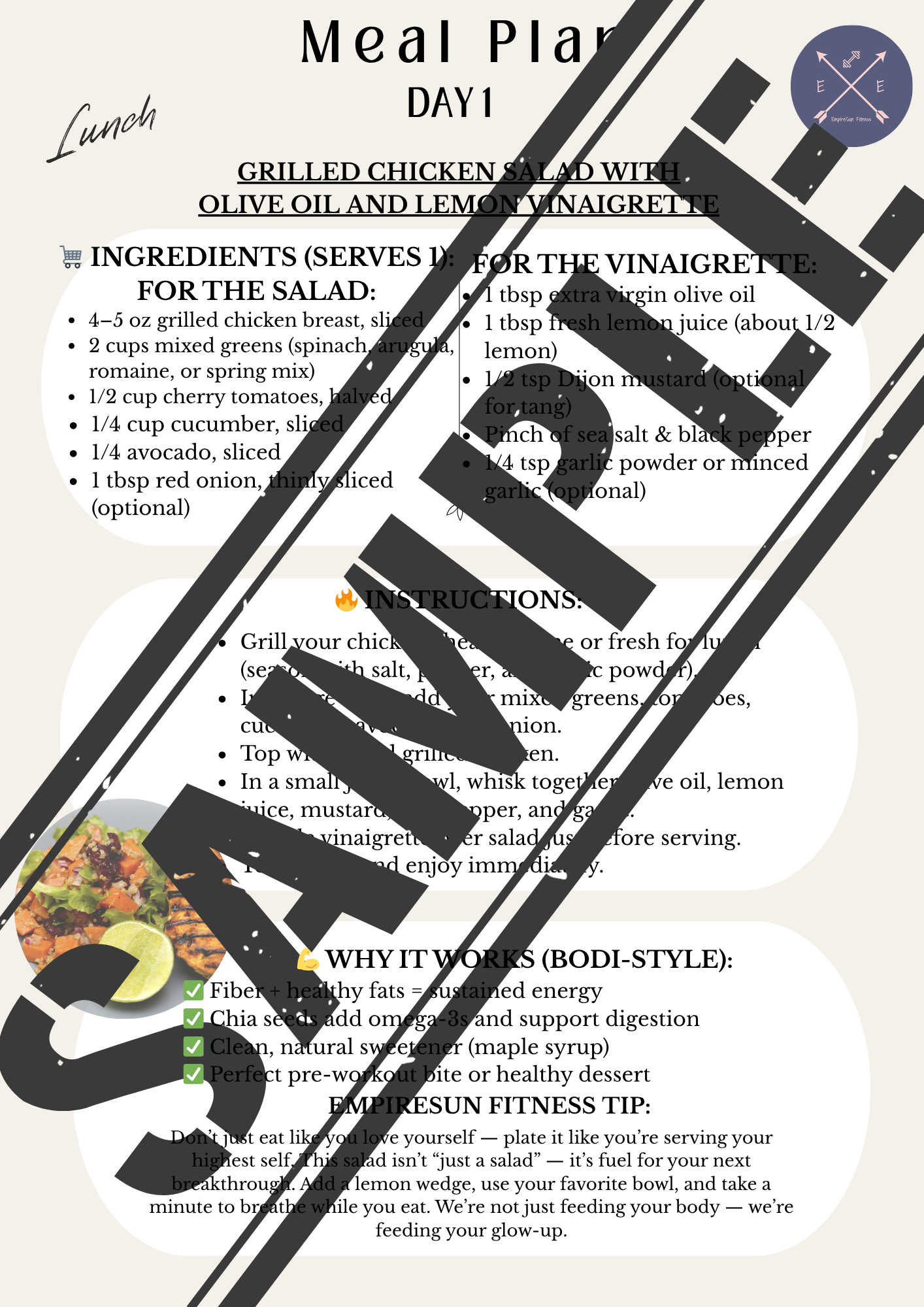 🆓 Free 2-Day Sample – EmpireSun Fitness Meal Plan